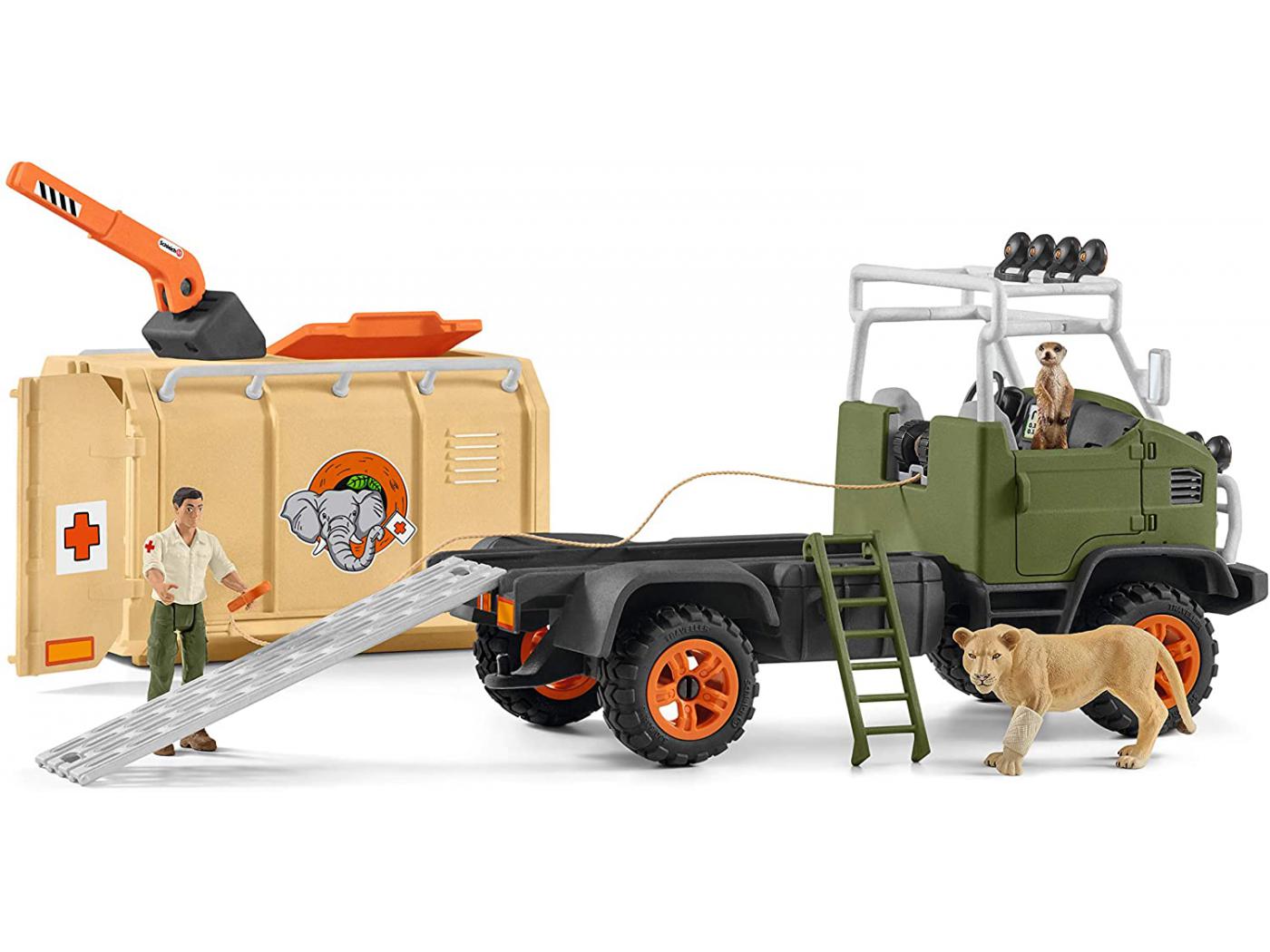 Schleich Wild Life Gros camion sauvetage d’animaux 42475 avec lionne 