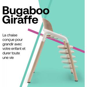 Chaise haute Bugaboo Giraffe base bois neutre/blanc - Bugaboo - 200001002